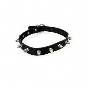 Dolls Kill Black and Silver Spiked collar choker never worn faux leather